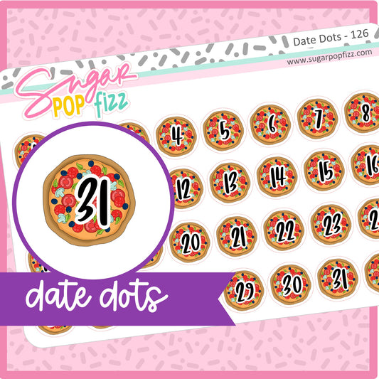 Pizza Dot Stickers -DD126