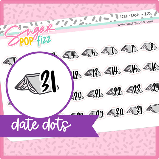 Grey Book Date Dot Stickers -DD128