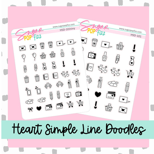 Heart Simple Line Doodles - Icons - HSD101