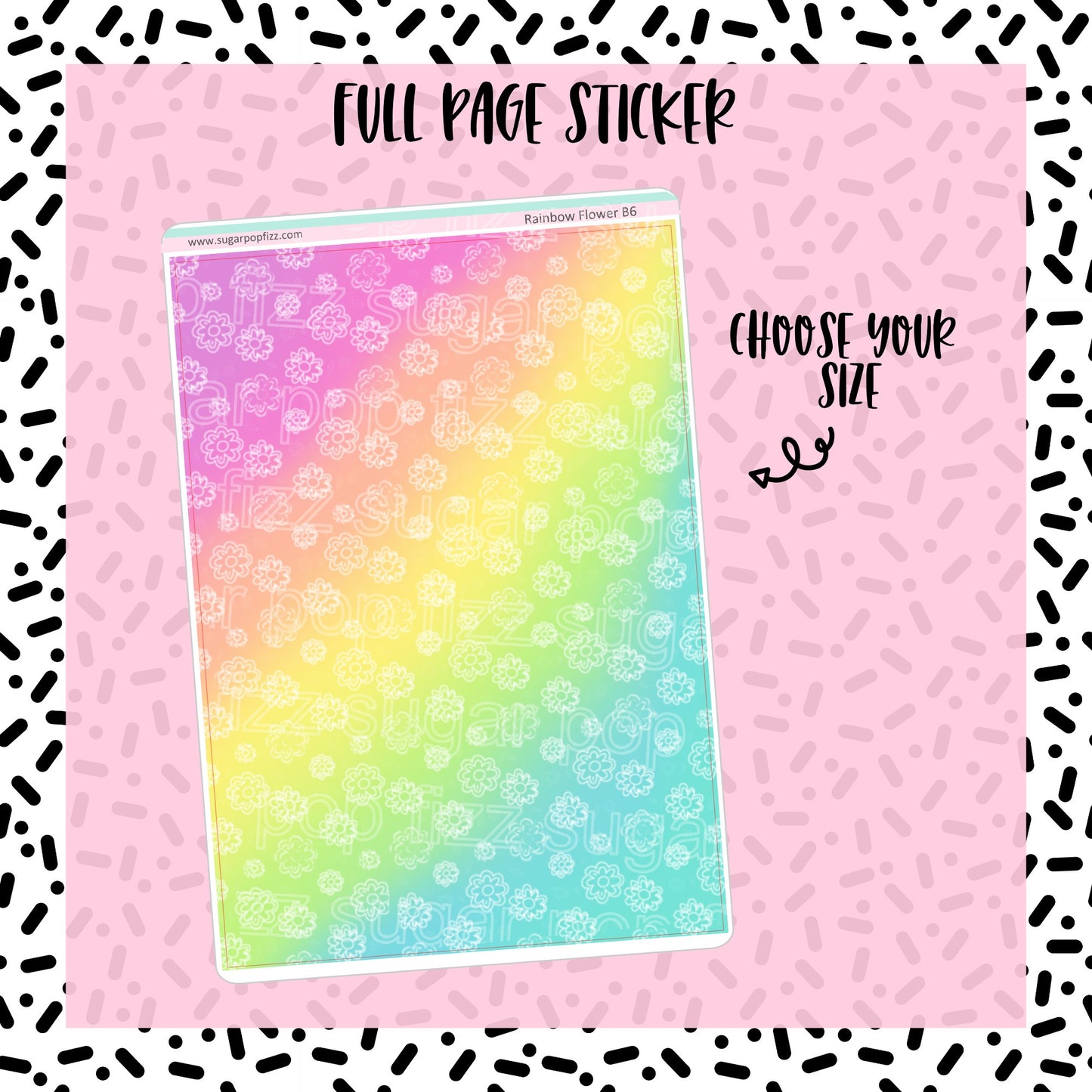 Rainbow Flower - Full Page Sticker
