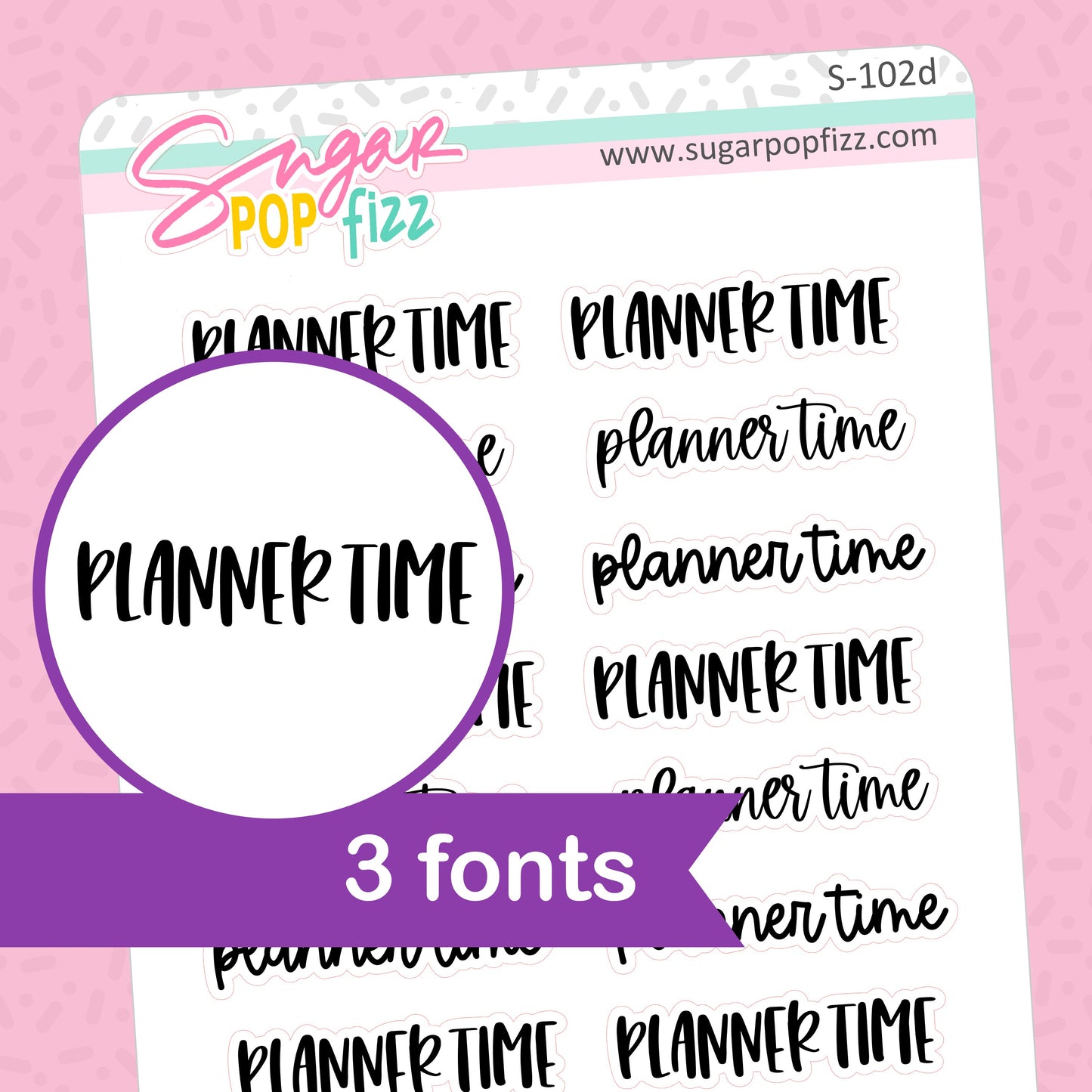 Planner Time Script Stickers - S102
