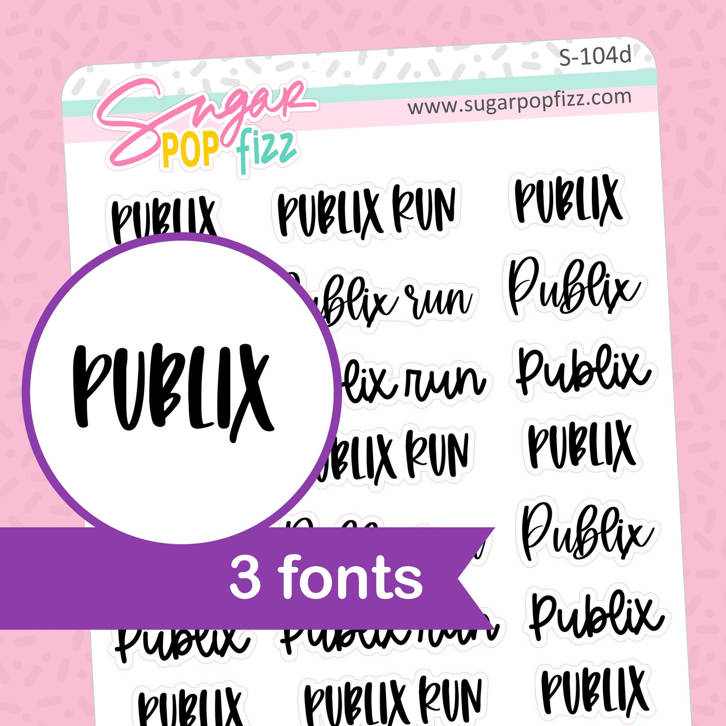 Publix Script Stickers - S104