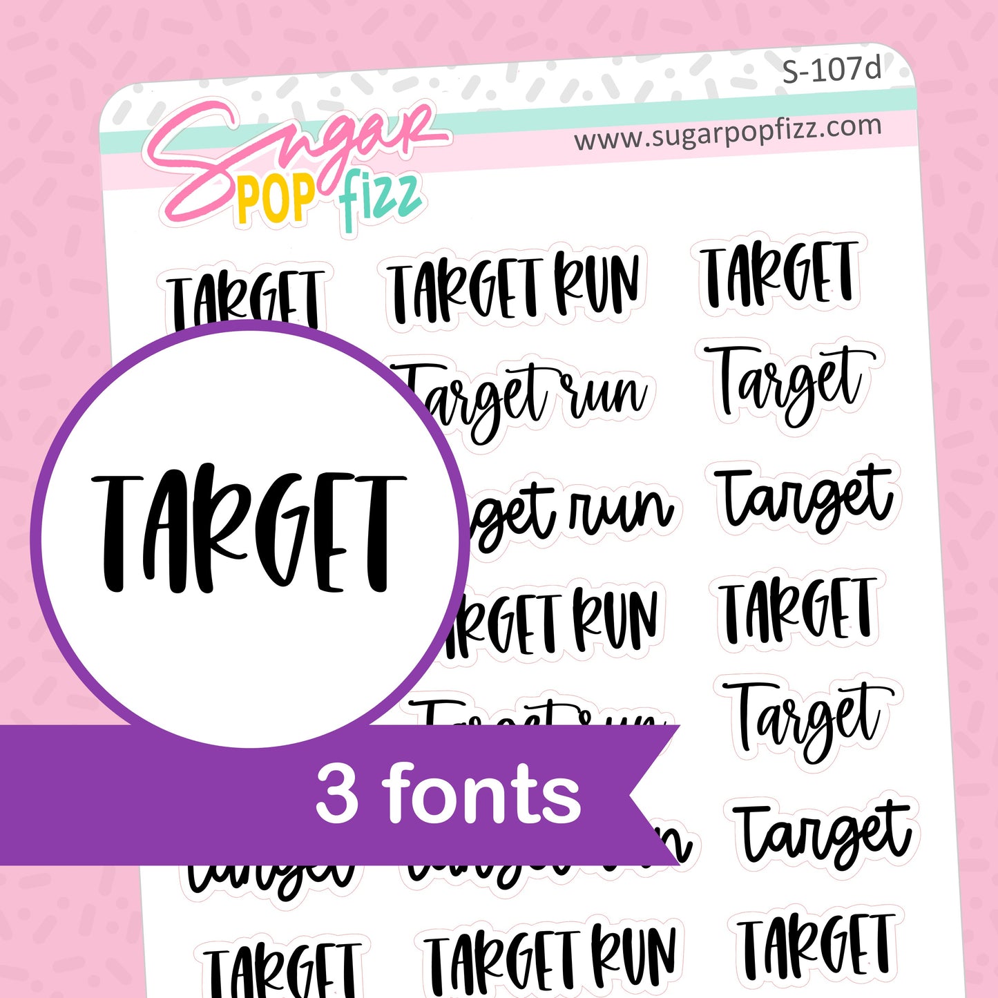 Target Script Stickers - S107