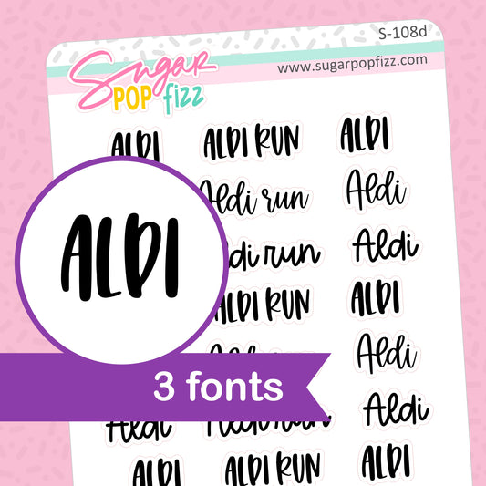 Aldi Script Stickers - S108