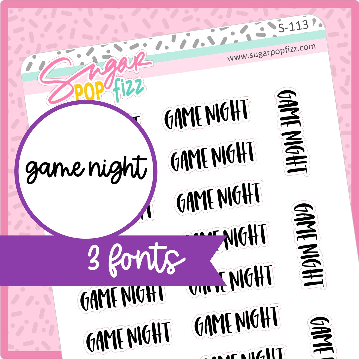 Game Night Script Stickers - S113