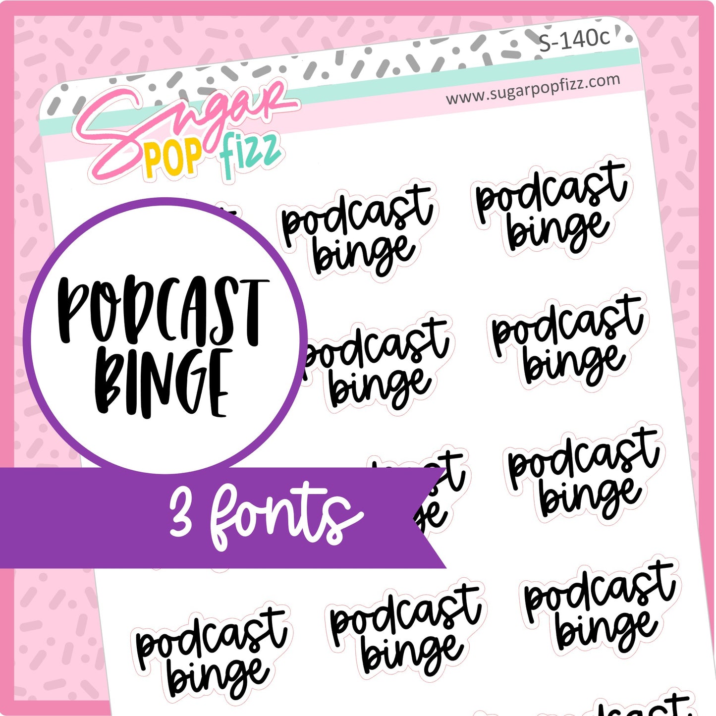 Podcast Binge Script Stickers - S140