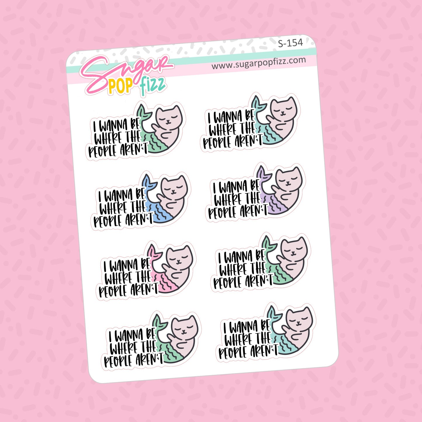 Mer-Kitty Doodle Stickers - S154