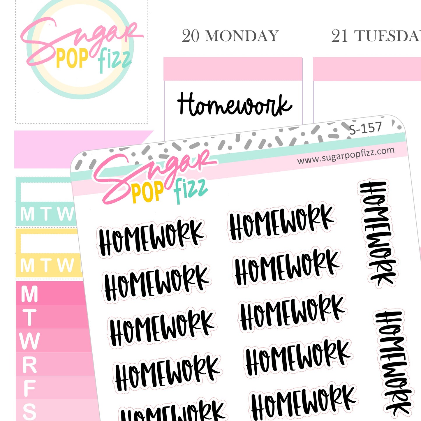 Homework Script Stickers - S157