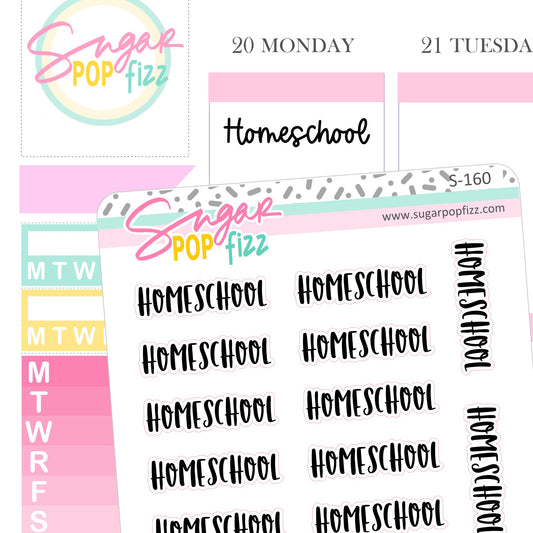 Homeschool Script Stickers - S160
