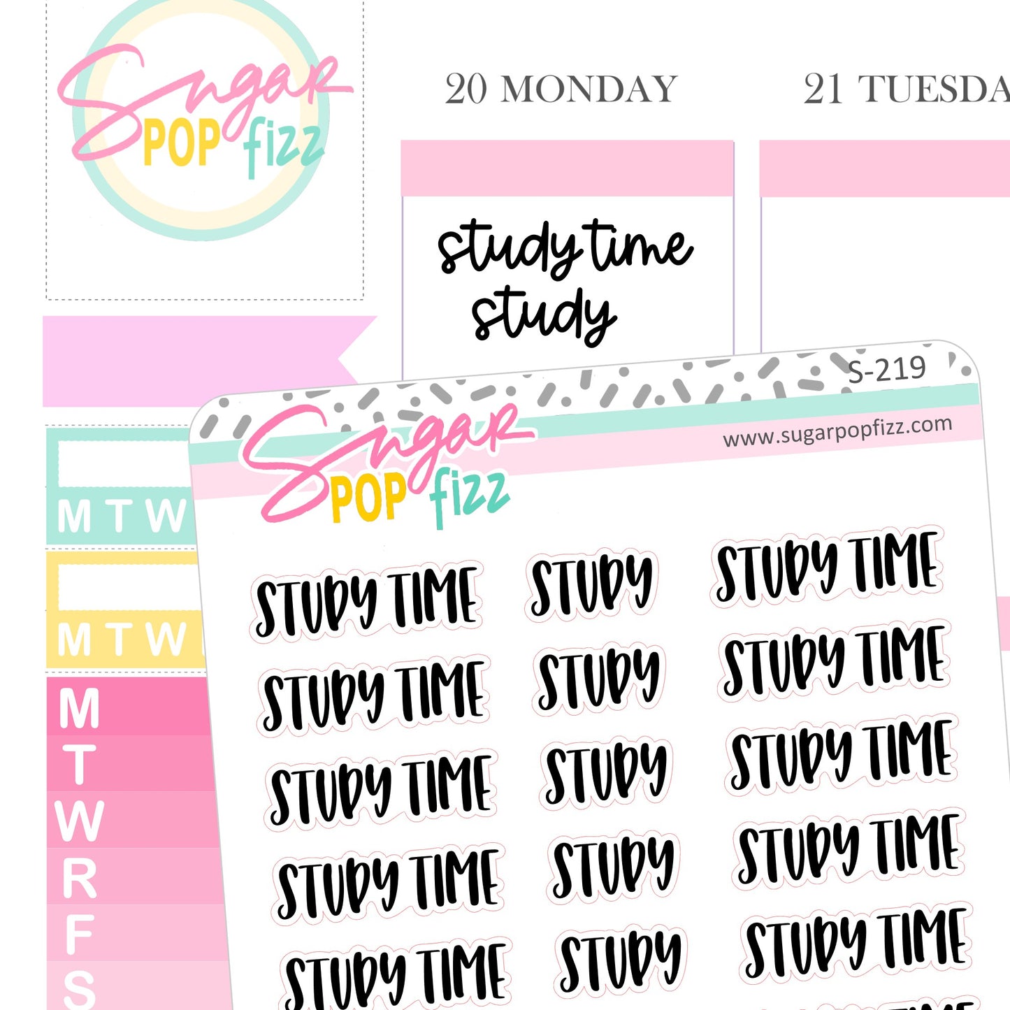 Study Script Stickers - S219