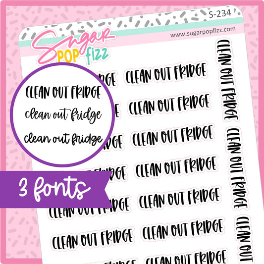 Clean Out Fridge Script Stickers - S234