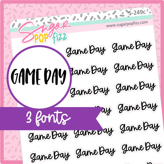 Game Day Script Stickers - S249