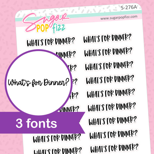 What's for Dinner? Script Stickers - S276
