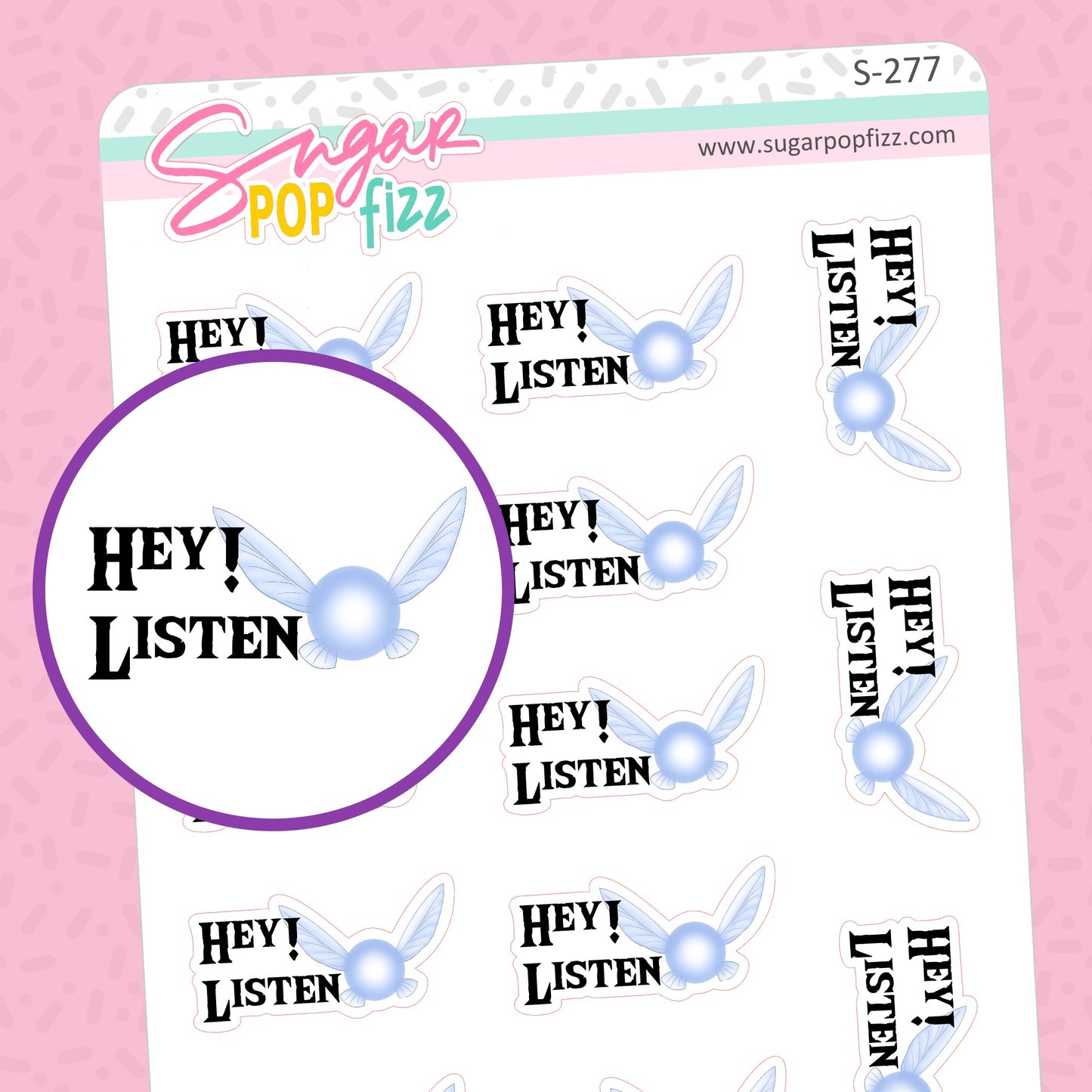 Hey! Listen Doodle Script Stickers - S277 *exclusive art*