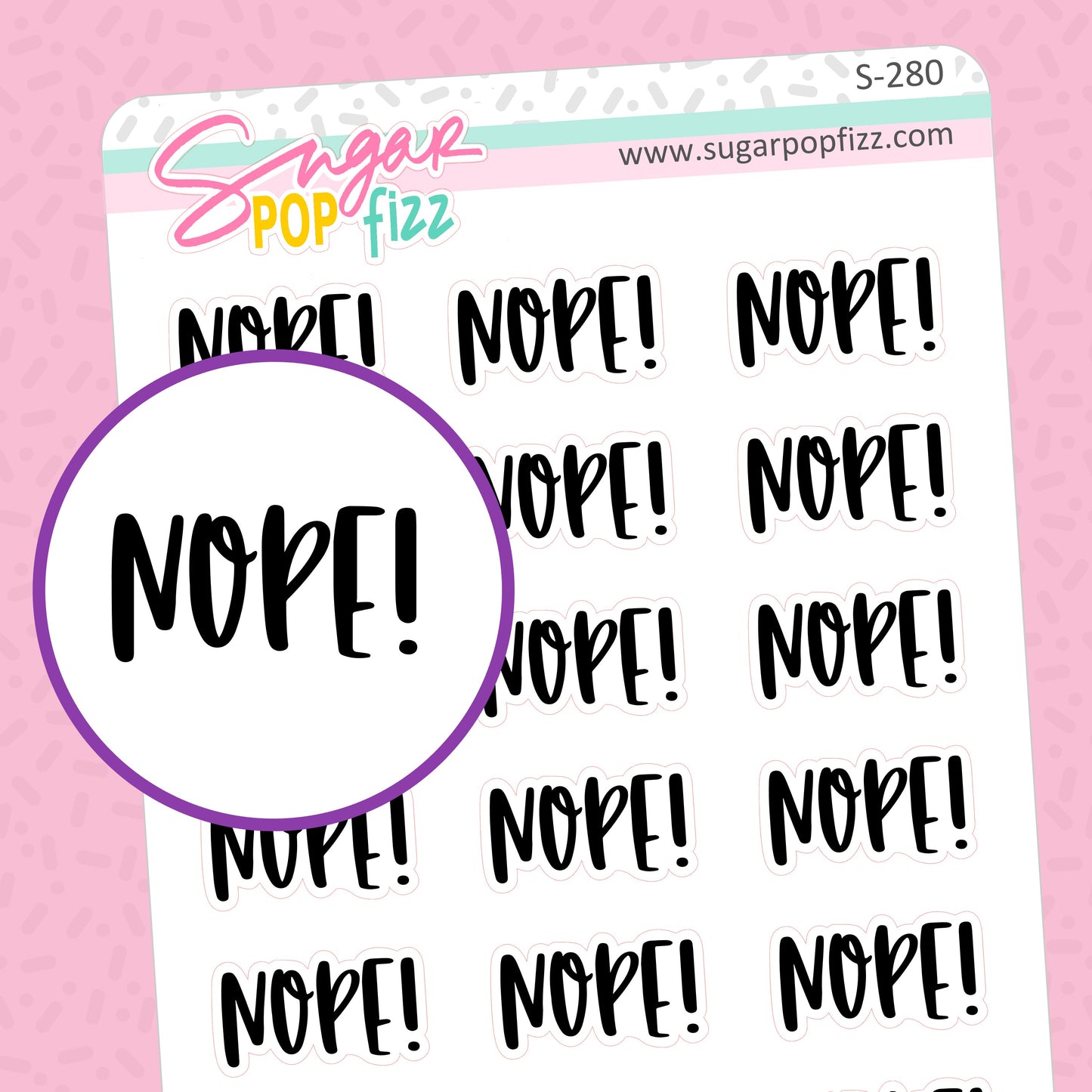 Nope! Script Stickers - S280