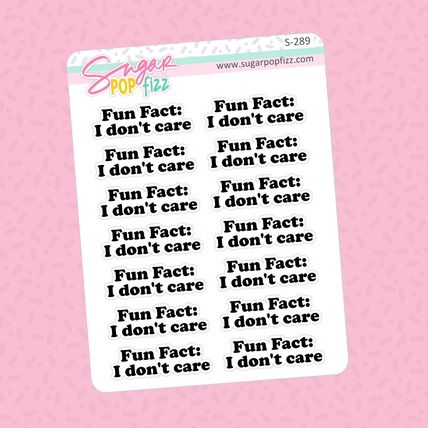 Fun Fact Script Stickers - S289