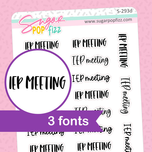 IEP Meeting Script Stickers - S293