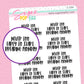 Never too Early Script Stickers - S294